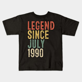 Legend Since July 1990 30th Birthday Gift 30 Year Old Kids T-Shirt